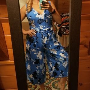 Flowy Blue Floral Jumpsuit